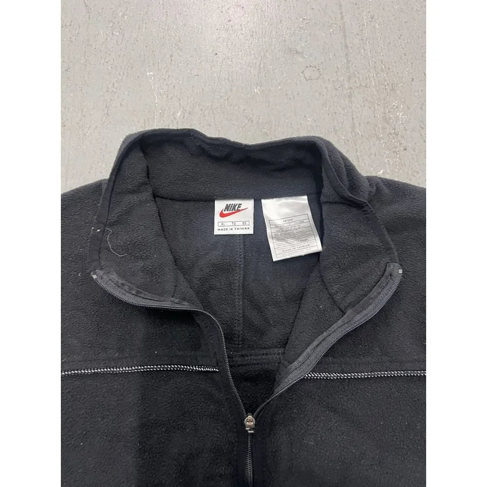 Nike Fit Vintage 1/4 Zip Fleece Jacket‎ Men's XL Black White Tag Rare Retro